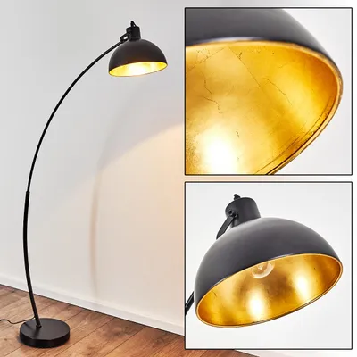 Produktbild von Nemoli »Nemoli« Vintage Stehleuchte, Lampenschirm in Gold/Schwarz aus Metall