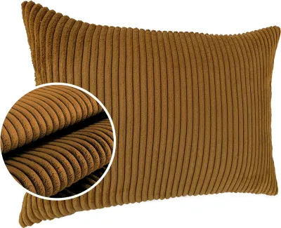 Produktbild von Kissenhülle Cordsamt einfarbig für Zierkissen ohne Füllung 50 x 30 cm Senf
