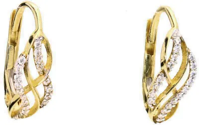 Produktbild von Damen Button Ohrhänger echt Gold 333 (8 kt) mit Zirkonia