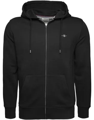 Produktbild von Gant Herren Reg Shield Full Zip Hoodie Kapuzenpullover, Schwarz, S EU