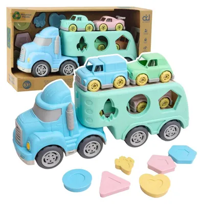 Produktbild von LKW-Abschleppwagen-Sortierspiel mit Autos, Bausteinen