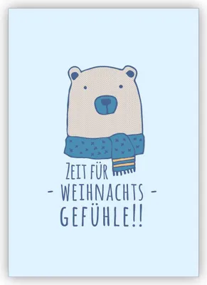 Produktbild von 4x Tolle Weihnachtskarte für Freunde mit Eisbär: Zeit für Weihnachtsgefühle