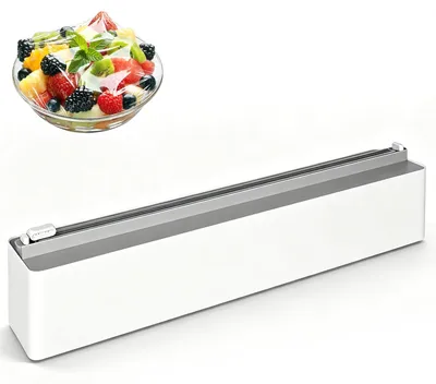 Plastikfolien-Dispenser mit Schneider, magnetisch, grau, ABS