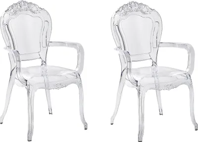 Produktbild von BELIANI Esszimmerstuhl 2er Set Transparent Kunststoff Elegant