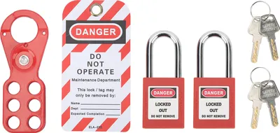 Produktbild von Lockout Tagout Kit mit Sicherheitsüberfalle, Vorhängeschloss, Loto-Tag-Schlüssel, manipulationssicher für Industrieanlagen, 1 Zoll/25 mm Bügel