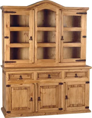 Produktbild von MiaMöbel Buffet Mexico Möbel 150x190x54 cm Landhausstil Glas Massivholz Pinie Honig