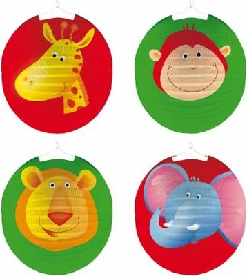 Produktbild von Lampion 25cm Tiere sortiert