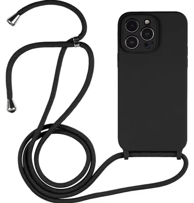 Produktbild von Mobigear Handylanyard für iPhone 14 Pro Max, Silikon-Handykette – Schwarz
