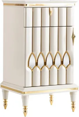 Obrázek produktu pro Komoda bílá Elegantní komoda Kovový design Moderní ložnice