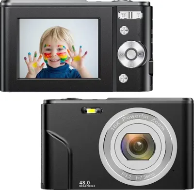 Produktbild von INF Digitalkamera 48MP mit 16x Digitalzoom, HD-Display, 2.4 Zoll IPS-Bildschirm Schwarz