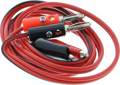 Produktbild von Krokodilklemmen auf Bananenstecker (4mm, abschraubbar) - 100cm