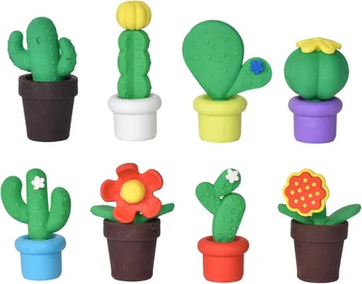 Productafbeelding van 8 stuks grappige mini-gummen, schattige 3D-gummetjes in de vorm van vetplanten, voor huiswerk, school, klasbeloningen, prijzen en kleine geschenken