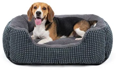 Produktbild von Famanu Hundebett für mittelgroße Hunde, waschbar und rutschfest - 63x53x20 cm