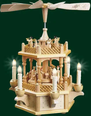 Produktbild von 2-stöckige Pyramide Christi Geburt natur (33cm) von Richard Glässer