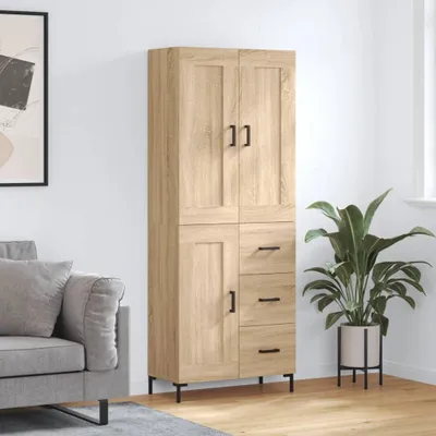 Produktbild von vidaXL Highboard Sonoma-Eiche 69,5x34x180 cm Holzwerkstoff