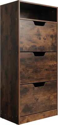 Immagine prodotto di Armadietto porta scarpe Relaxdays con ripiano, L x P x A: 140x60x24 cm, per 14 paia, 3 ante a ribalta, ribaltabile, stile industriale, marrone