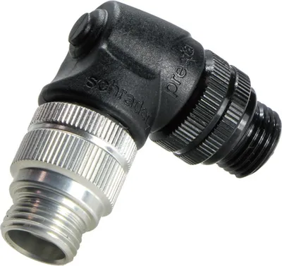 Produktbild von airbone ZT-A12 Ventil Adapter Airbone für alle Ventile 90Grad Winkel AV/SV/DV, schwarz/silber