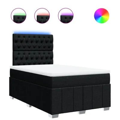 Produktbild von vidaXL Boxspringbett mit Matratze Schwarz 120x190 cm Stoff
