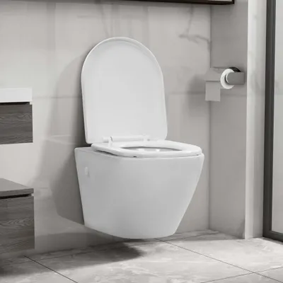 Image de Vidaxl hängende Toilette Redless Keramik Weiß