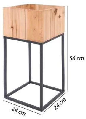 Produktbild von Pflanzständer Lafiora Metall Holz 24 x 24 x 56 cm