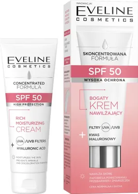 Obrázok produktu pre Eveline Cosmetics Koncentrovaný hydratačný krém s SPF50, 30 ml