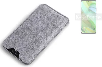 Produktbild von K-S-Trade Filz Handyhülle kompatibel mit Motorola Edge 2022 Schutzhülle Filztasche Filz Tasche Case Sleeve Handy Hülle Filzhülle grau