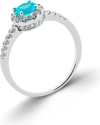 Produktbild von Sokolov Damenring aus 925 Silber mit Zirkonia und hellblauen Glaskristallen, Sterlingsilber Ring
