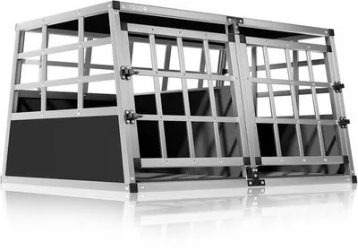 Produktbild von Famanu Transportbox für Hunde XL aus Aluminium, abschließbar, 98 x 70 x 51 cm