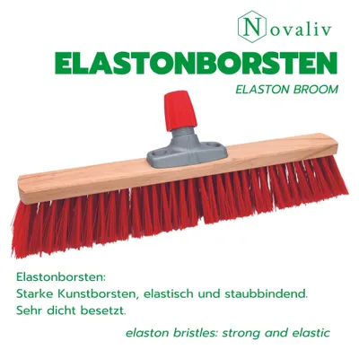 Obrázok produktu pre Novaliv metla s rúčkou vonkajšia 60 cm Elaston štetiny Ideálna ako metla vonkajšia záhradná metla s rúčkou tvrdé štetiny metla na terasu metla na dvor metla stabilná metla zametacia metla priemyselná metla metla vonkajšia metla
