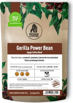 Produktbild von KAFELOV | Kaffeebohnen Gorilla Power Bean - 250 g - Dunkel geröstet - Intensiver Aroma Genuss