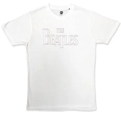 Immagine prodotto di The Beatles | Maglietta ufficiale della band | Logo Drop T (ricamato), X-Large, Bianco