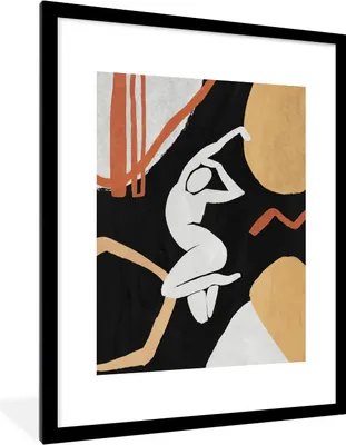 Produktbild von MuchoWow® Gerahmtes Poster Frau - Design - Abstrakt 60x80 cm - Poster mit Schwarzem Bilderrahmen Wandposter Rahmen Foto Bilder - Wohnzimmer - Dekorationen - Prämie