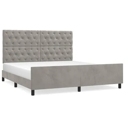 Immagine prodotto di vidaXL Struttura letto senza materasso grigio chiaro 160x200 cm velluto