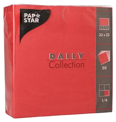 Produktbild von 700 Servietten "DAILY Collection" 1/4-Falz 32 cm x 32 cm rot