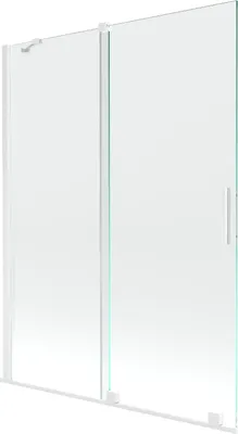 Produktbild von Mexen Velar Duschwand für die Badewanne, 2-flügelig, verschiebbar 130 x 150 cm, transparent, weiß - 896-130-000-01-20