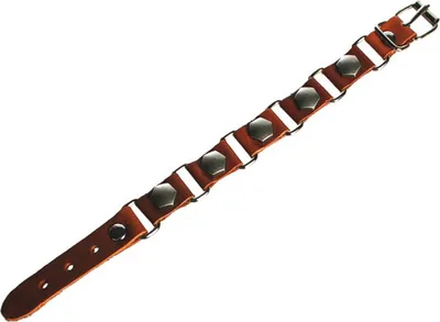 Produktbild von Armband Leder Lederarmband Gothik Street- Beach Clubwear mit Metallapplikationen »No.5«