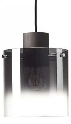 Productafbeelding van Hanglamp Beth E27 zwart met smoke glas