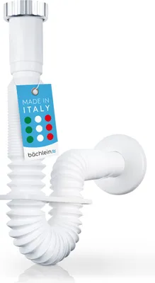 Produktbild von Bächlein flexibler Ablaufschlauch fürs Waschbecken - G 1 1/4" x 32 mm, ausziehbar von 320-800mm, Geruchsverschluss individuell anpassbar