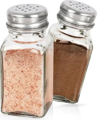 Image de Alpina, lot de 2 salières et poivrières en verre avec couvercle Compact, Transparent