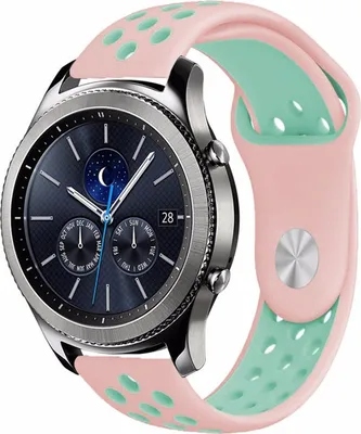 Produktbild von Uhren Armband für Samsung Galaxy Watch 3 45mm 46mm / für Huawei Watch GT GT2 Watch 2 Classic Pro / 22mm Stegbreite weiches Silikon Sport ROSA-TÜRKIS