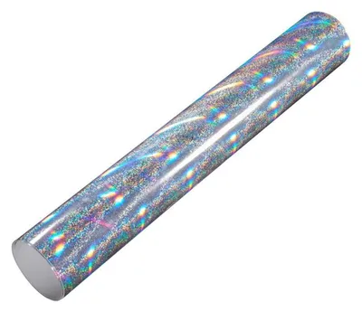Zdjęcie produktu dla Folia samochodowa srebrna, brokatowa, wzór "piasek", efekt tęczy, 50 x 152 cm, PVC, z kanałami powietrznymi