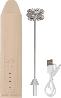 Immagine prodotto di Montalatte, senza fili, ricaricabile, frullatore manuale per caffè, miscelazione, frappè, frusta, albicocca