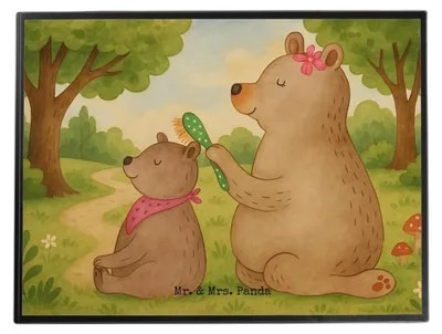 Produktbild von Mr. & Mrs. Panda bastelunterlage Bär Kind Design - Weiß - Geschenk, Bruder, Muttertag, schreibtischunterlagen, Mama, schreibtischunterlage, tischschutz, tischauflage