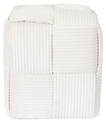 Produktbild von Geflochteter Pouf mit Streifenmuster in Beige