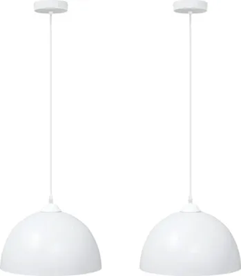 Zdjęcie produktu dla vidaXL Lampy wiszące 2 szt. Regulowana wysokość E27 Biały Ø 30 cm Metal