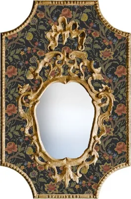 Produktbild von Casa Padrino Barock Spiegel Mehrfarbig / Schwarz / Antik Gold 65 x H. 99 cm - Barock Wandspiegel mit Blumen Design