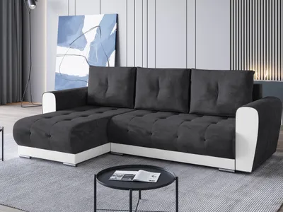 Produktbild von BroMARKT Ecksofa DOMI Schlaffunktion Bettkasten L-Form 250x151x72cm Grautöne