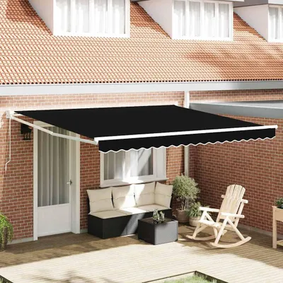 Obrázok produktu pre Sklopná markíza Čierna 400 × 300 cm 100% polyester a hliník