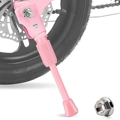Produktbild von Kinderfahrradstütze - Fahrradstütze für Parken - Einbaubein - 18 Zoll Rad - Rosa