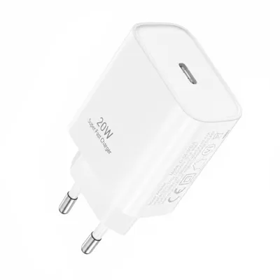 Produktbild von 20W USB C Ladegerät Adapter für Apple IPhone 15 16 17 Pro Plus Pro Max E Air | USB-C Haus Strom Stecker L77 WEIß